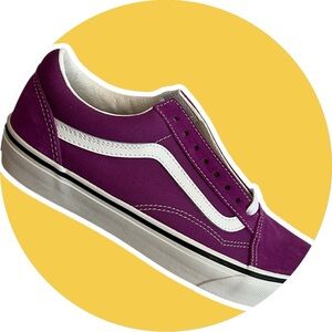 Vans Kids Sneakers in Purple and White Men’s Sz 7.5. And Women’s Sz 9 .NEW